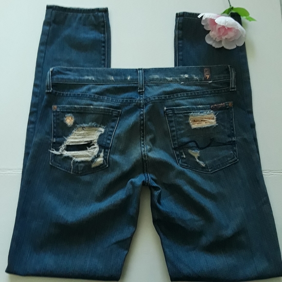 7 For All Mankind Straight Leg Sequined jeans, 29 - Picture 3 of 8